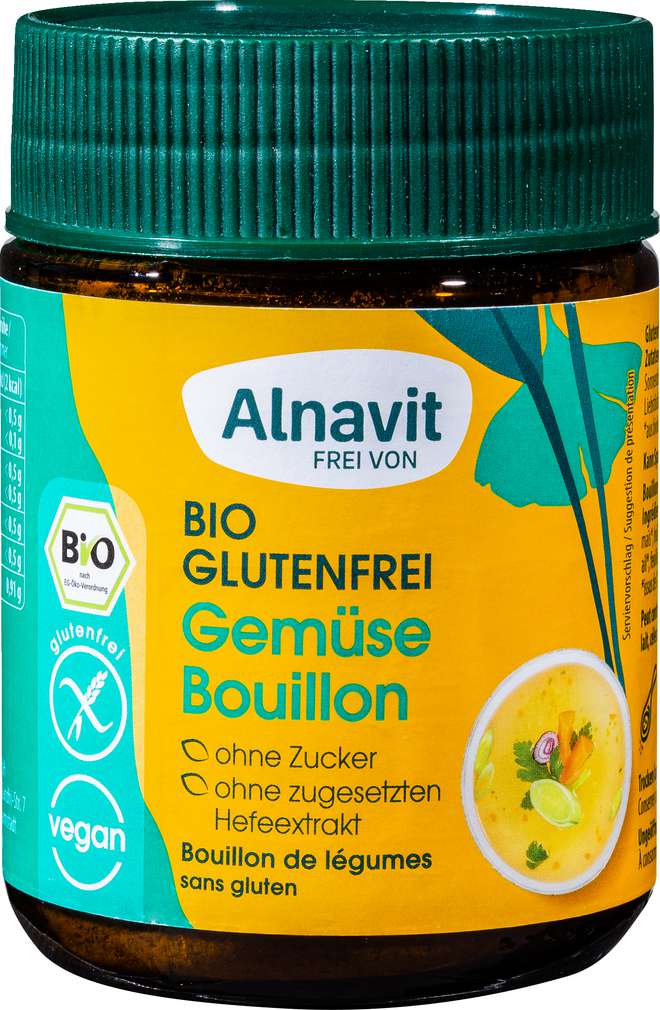 Abbildung des Sortimentsartikels Alnavit Bio-Gemüse Bouillon glutenfrei, laktosefrei 165g