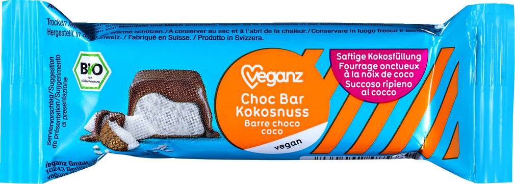 Abbildung des Sortimentsartikels Veganz Choc Bar Kokosnuss 40g