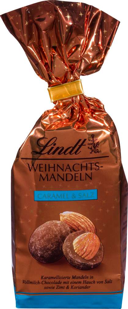 Abbildung des Sortimentsartikels Lindt Weihnachts-Mandeln Caramel & Salz 100g