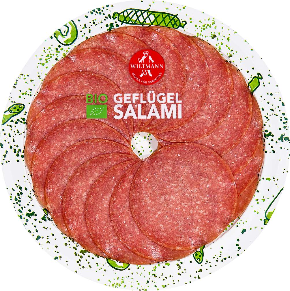 Abbildung des Sortimentsartikels Wiltmann Bio Geflügel Salami 80g