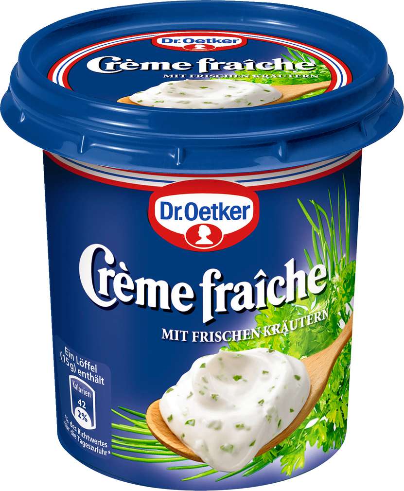 Abbildung des Sortimentsartikels Dr. Oetker Crème Fraîche Kräuter 125g