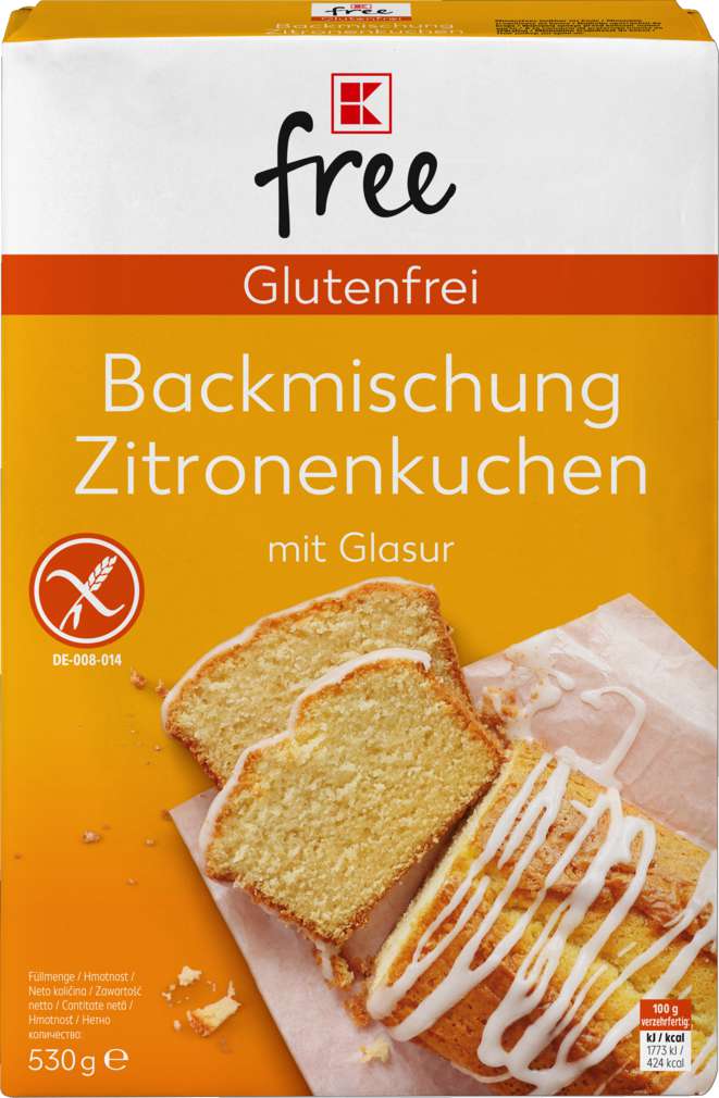 Abbildung des Sortimentsartikels K-Free Glutenfrei Backmischung Zitronenkuchen 530g