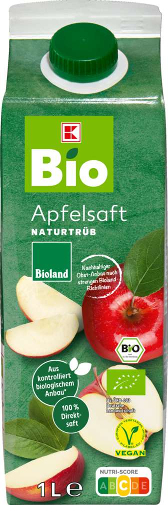 Abbildung des Sortimentsartikels K-Bio Bioland Saft Apfel 1,0l