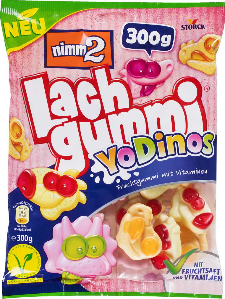 Abbildung des Sortimentsartikels Nimm2 Lachgummi Veggie YoDinos 300g