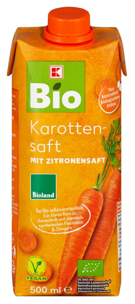 Abbildung des Sortimentsartikels K-Bio Bioland Saft Karotte 0,5l