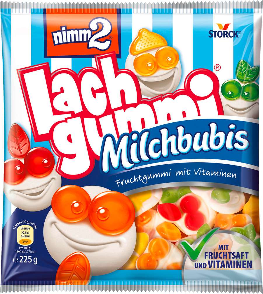 Abbildung des Sortimentsartikels Nimm2 Lachgummi Milchbubis 225g