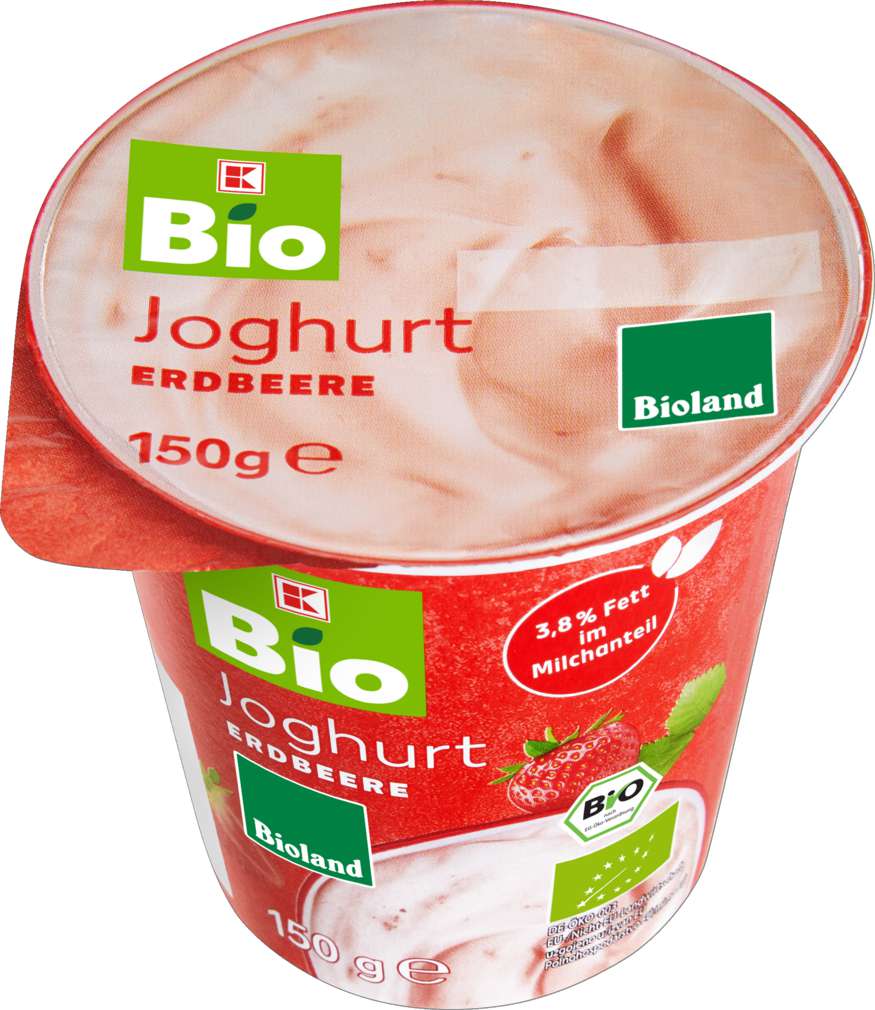 Abbildung des Sortimentsartikels K-Bio Bioland Fruchtjoghurt Erdbeere 3,8% Fett 150g