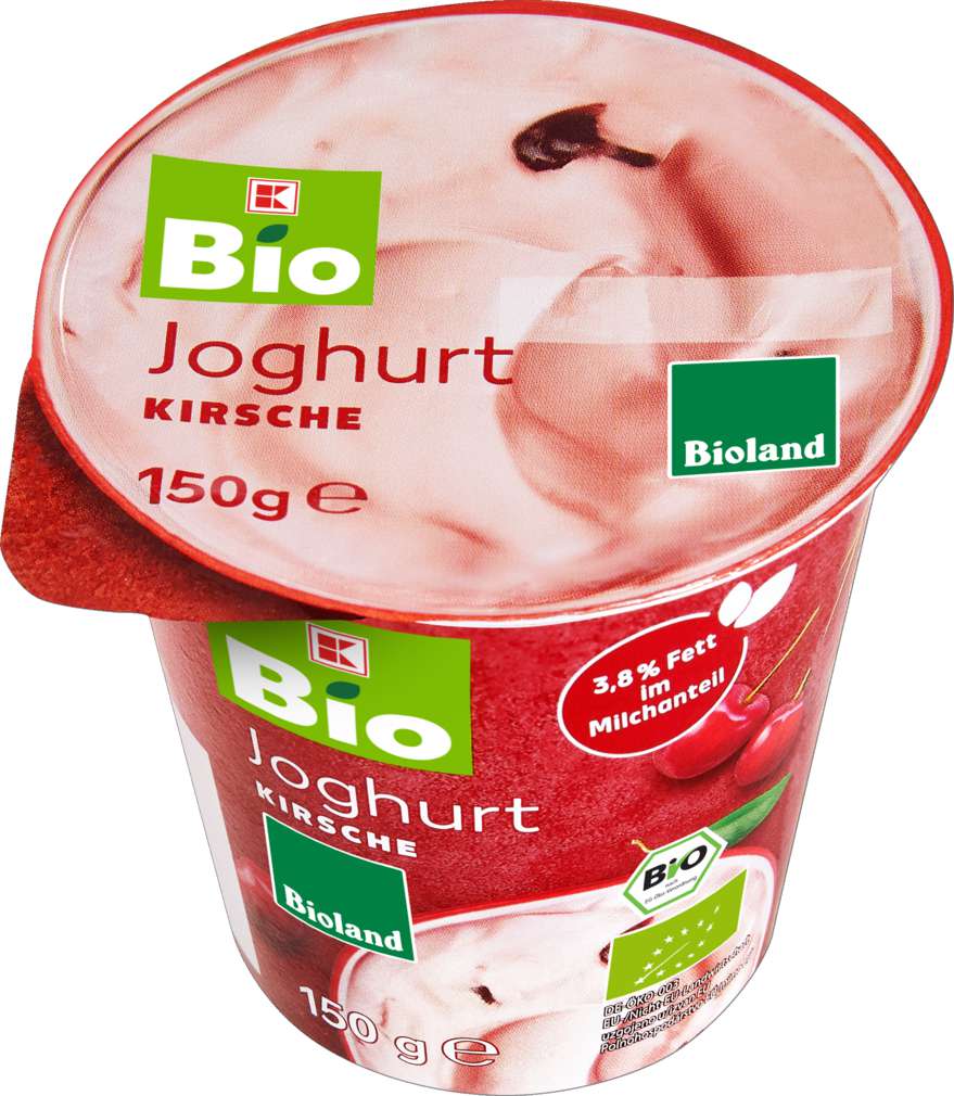 Abbildung des Sortimentsartikels K-Bio Bioland Fruchtjoghurt Kirsche 3,8% Fett 150g