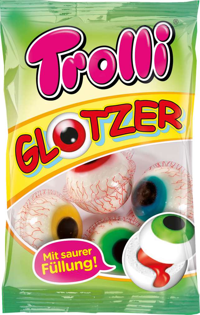 Abbildung des Sortimentsartikels Trolli Glotzer sauer gefüllt 75g