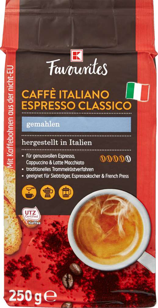 Abbildung des Sortimentsartikels K-Favourites Kaffee Espresso gemahlen250g