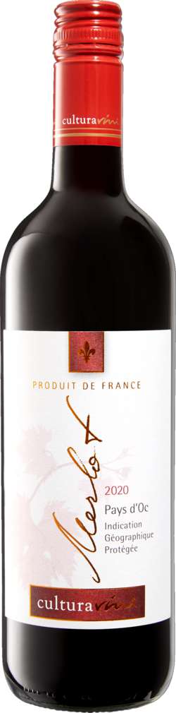 Abbildung des Sortimentsartikels Cultura Vini Merlot Rouge IGP Frankreich trocken 0,75l