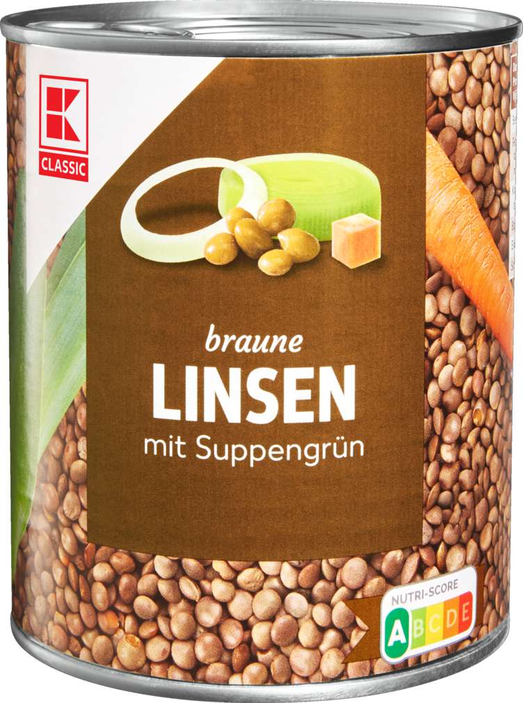 Abbildung des Sortimentsartikels K-Classic braune Linsen mit Suppengrün 800g