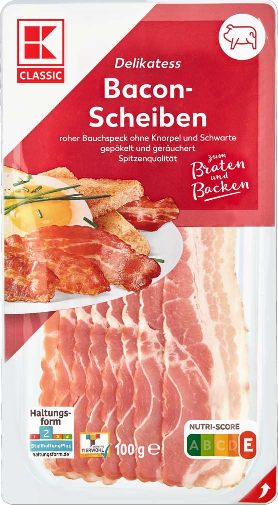 Abbildung des Sortimentsartikels K-Classic Bacon in Scheiben 100g
