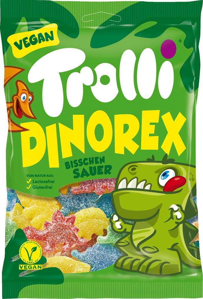 Abbildung des Sortimentsartikels Trolli Dino Rex vegan 200g