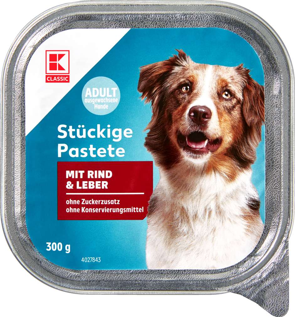 Abbildung des Sortimentsartikels K-Classic Hundenahrung Rind+Leber 300g
