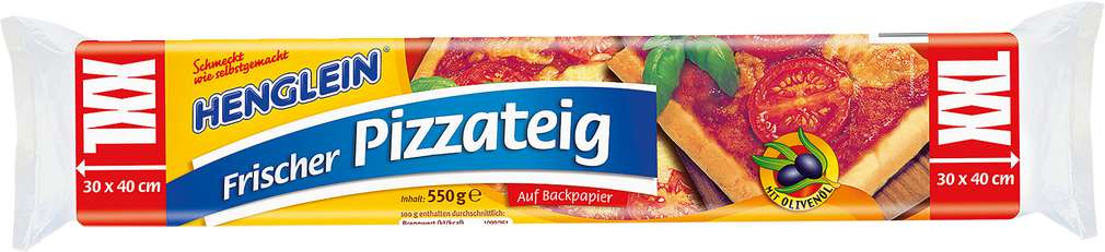 Abbildung des Sortimentsartikels Henglein Frischer Pizzateig XXL 550g