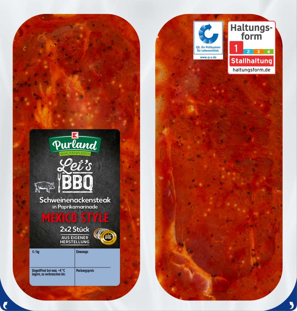 Abbildung des Sortimentsartikels K-Purland Let´s BBQ Steak Mexico mariniert 2x2 Stück