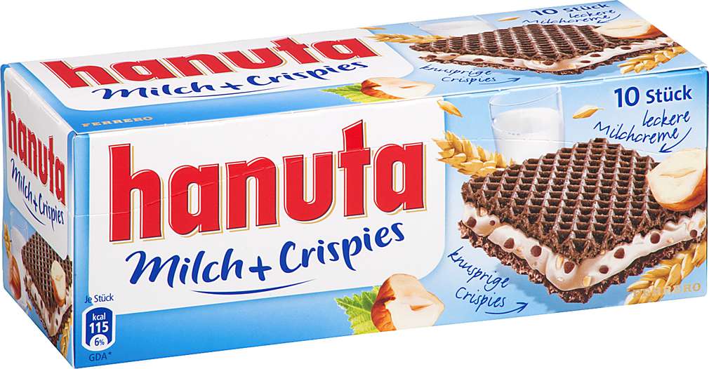 Abbildung des Sortimentsartikels Hanuta Ferrero Milch & Crispies 220g
