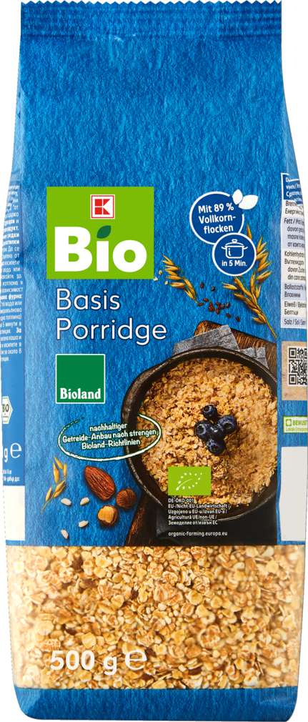 Abbildung des Sortimentsartikels K-Bio Bioland Porridge Basis 500g