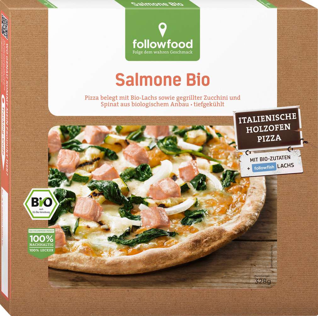 Abbildung des Sortimentsartikels followfood Bio-Pizza Salmone 328g