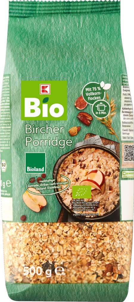 Abbildung des Sortimentsartikels K-Bio Bioland Porridge Bircher 500g