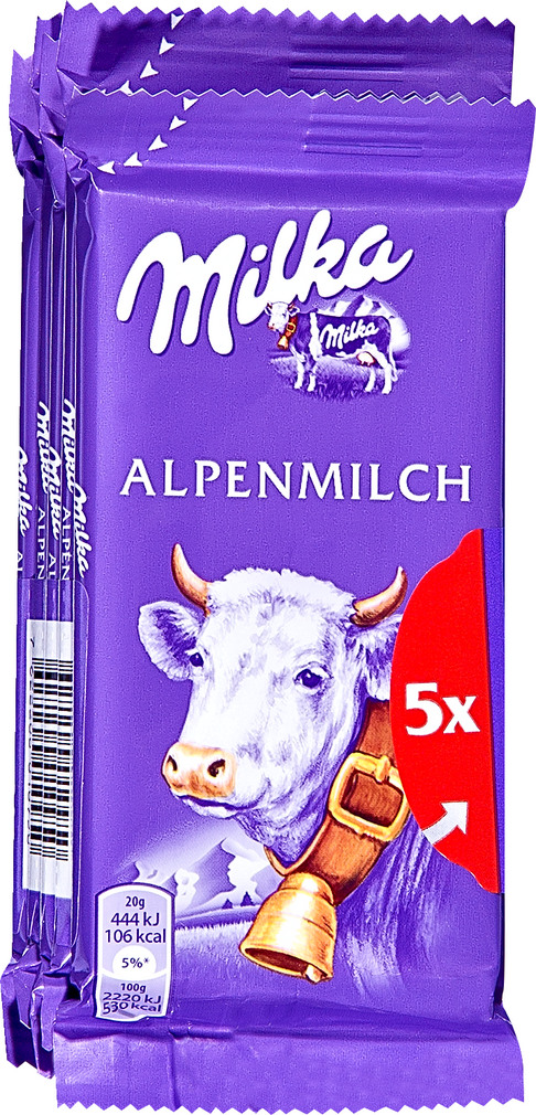 Abbildung des Sortimentsartikels Milka Alpenmilch Minis 5x40g