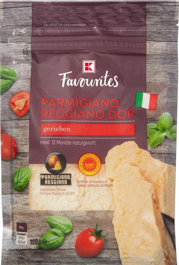 Abbildung des Sortimentsartikels K-Favourites Parmigiano Reggiano gerieben 100g