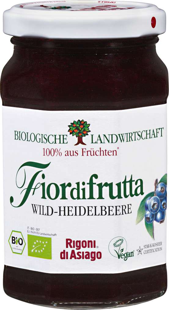 Abbildung des Sortimentsartikels Fiordifrutta Fruchtaufstrich Wild-Heidelbeere Bio 250g