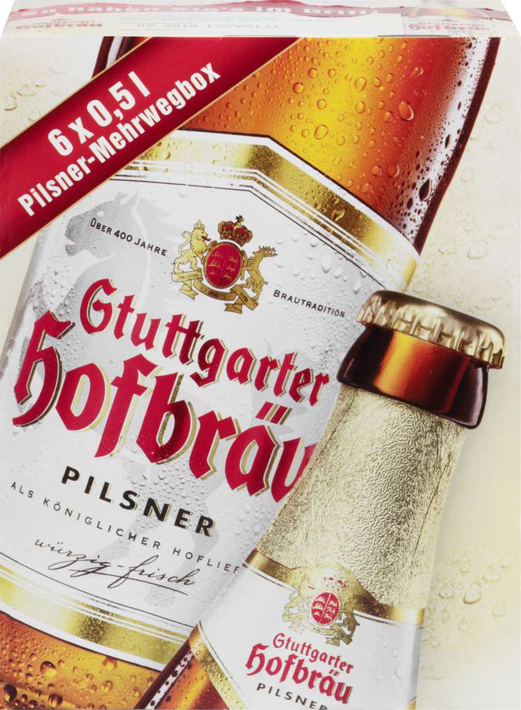 Abbildung des Sortimentsartikels Stuttgarter Hofbräu Pilsner 6x0,5l