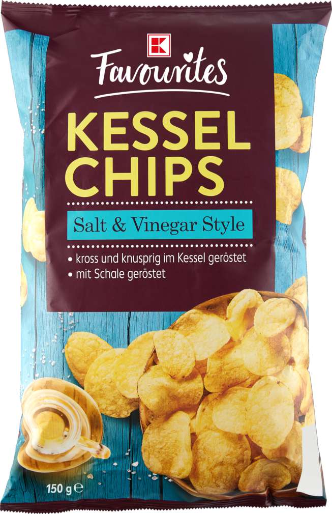 Abbildung des Sortimentsartikels K-Favourites Kesselchips Salt & Vinegar 150g