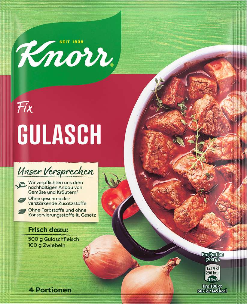 Abbildung des Sortimentsartikels Knorr Fix für Gulasch 46g