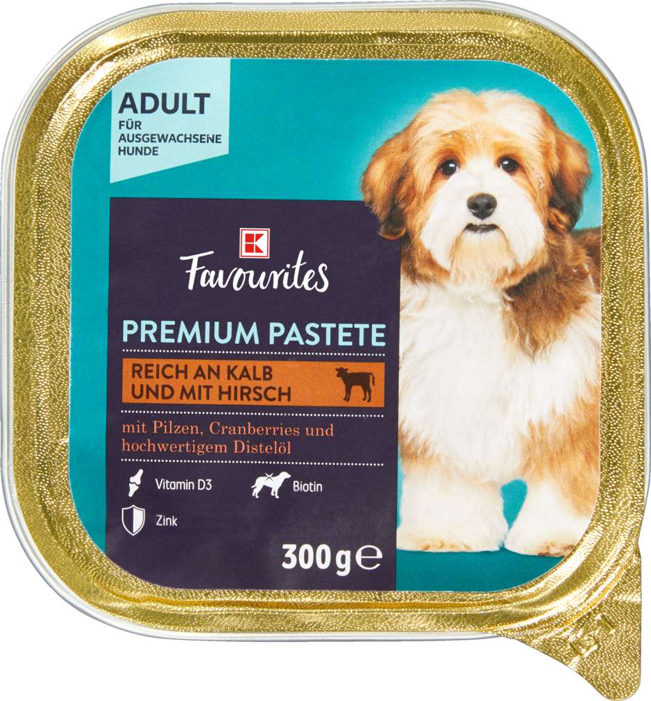 Abbildung des Sortimentsartikels K-Favourites Hundenahrung Kalb mit Hirsch 300g