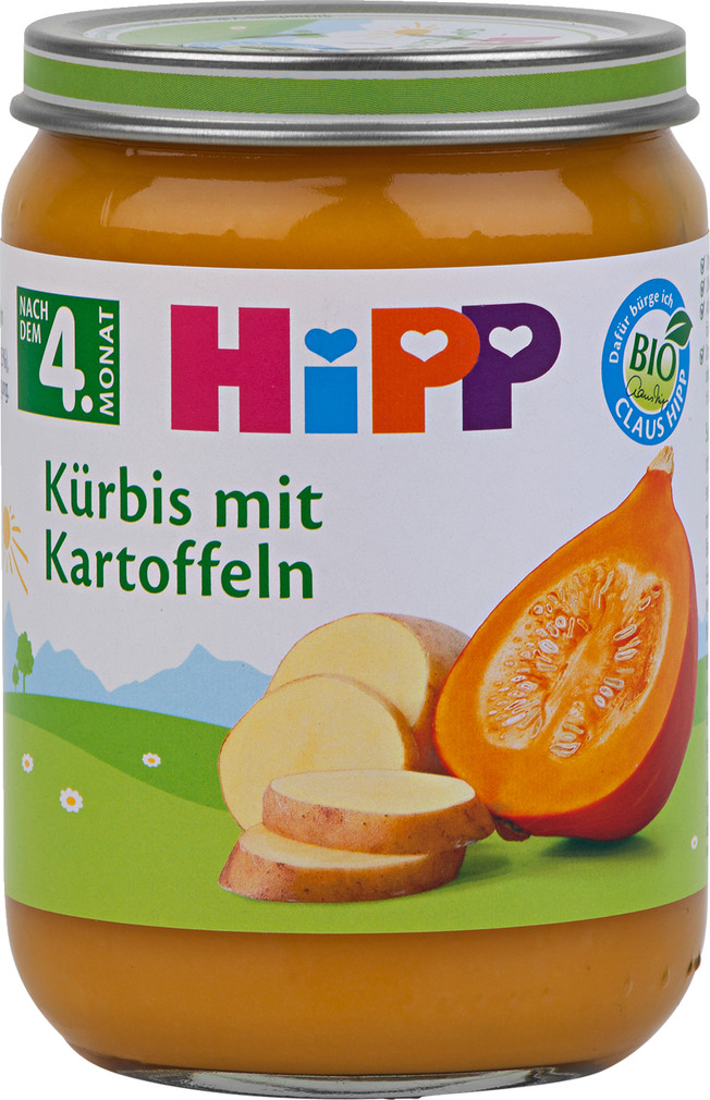 Abbildung des Sortimentsartikels Hipp Kürbis mit Kartoffeln 190g