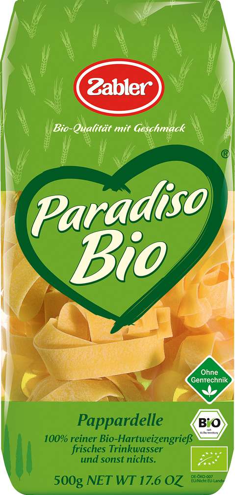Abbildung des Sortimentsartikels Zabler Paradiso Bio Pappardelle 500g