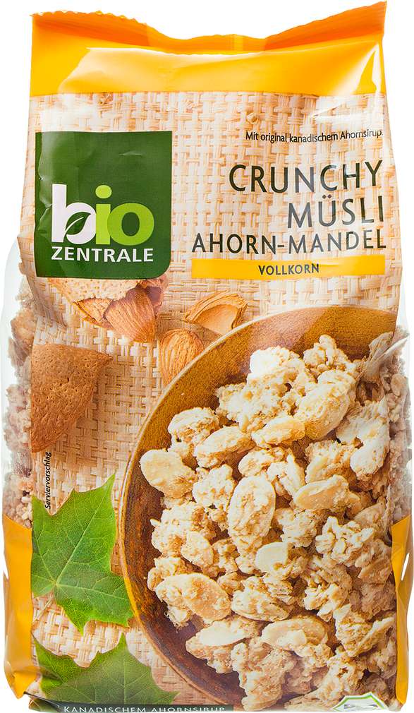 Abbildung des Sortimentsartikels Bio-Zentrale Crunchy Müsli Ahorn-Mandel Vollkorn 375g