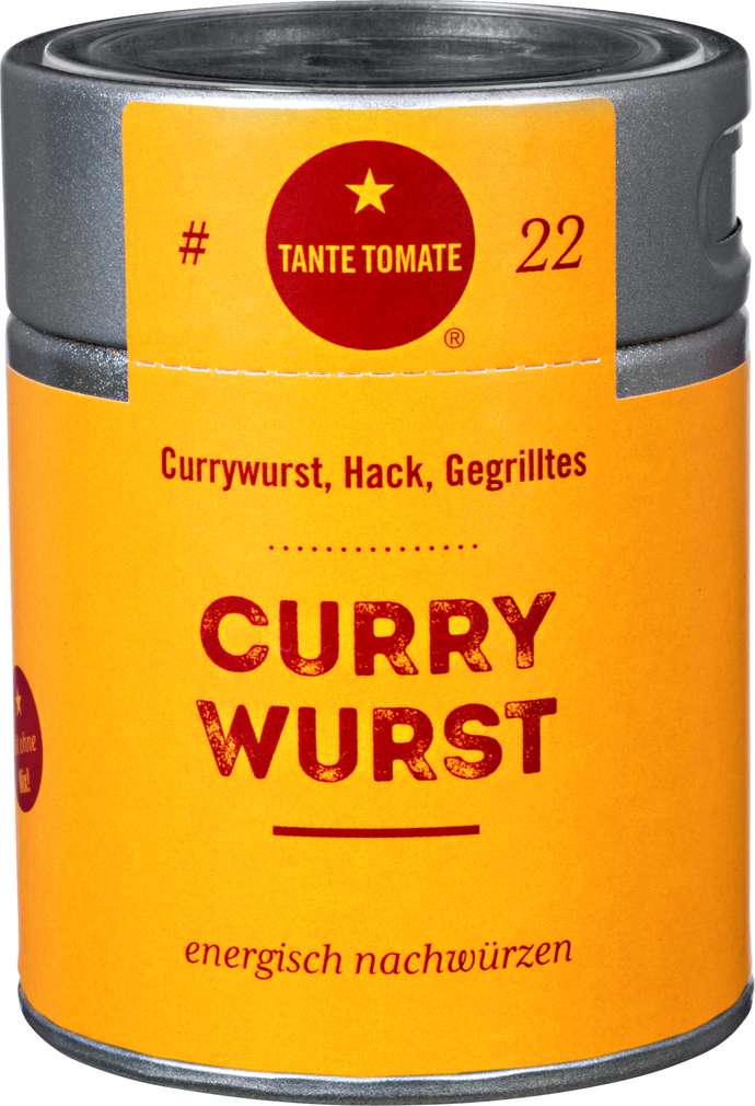 Abbildung des Sortimentsartikels Tante Tomate Curry Wurst Gewürzzubereitung 60g