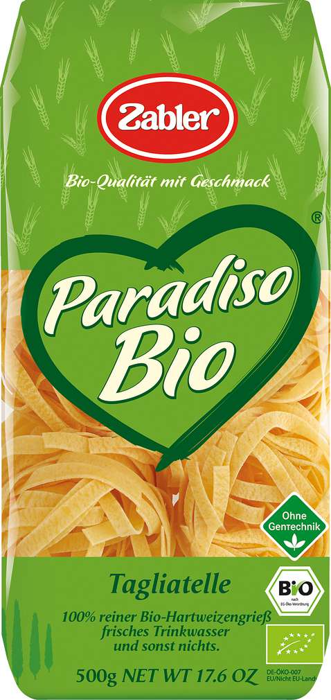 Abbildung des Sortimentsartikels Zabler Paradiso Bio Tagliatelle 500g