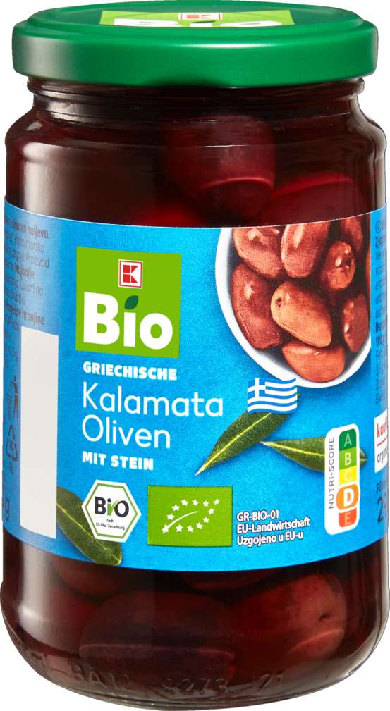 Abbildung des Sortimentsartikels K-Bio Kalamata Oliven mit Stein 290g