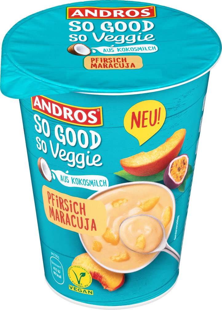 Abbildung des Sortimentsartikels Andros So good so Veggie Joghurt Pfirsich-Maracuja 400g
