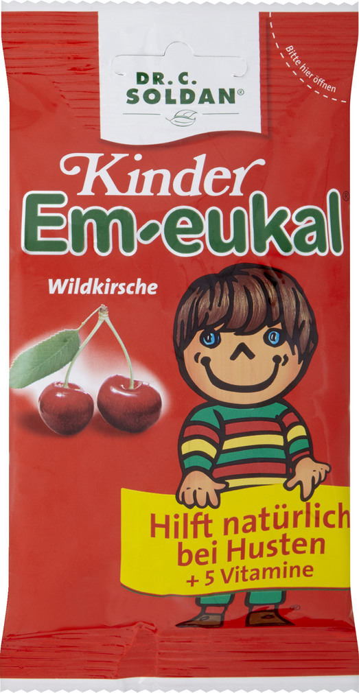 Abbildung des Sortimentsartikels Kinder Em-eukal Wildkirsche Hustenbonbons 75g