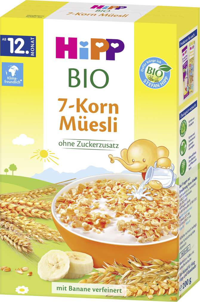 Abbildung des Sortimentsartikels Hipp Kinder 7 Korn Müsli ab dem 12. Monat 200g