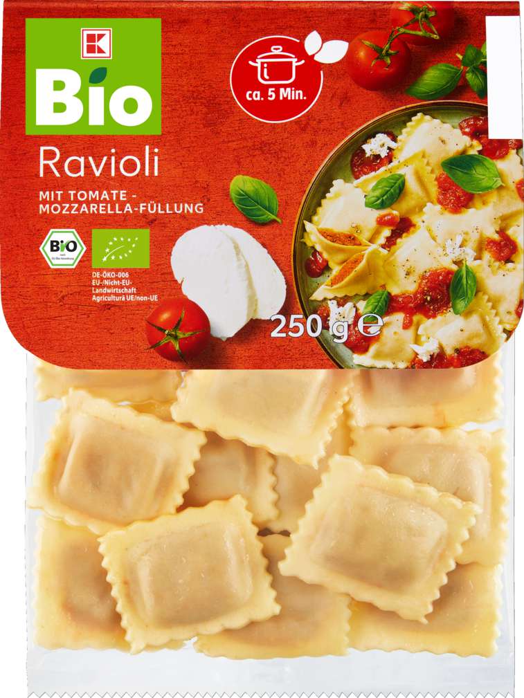 Abbildung des Sortimentsartikels K-Bio Ravioli Tomate Mozzarella 250g