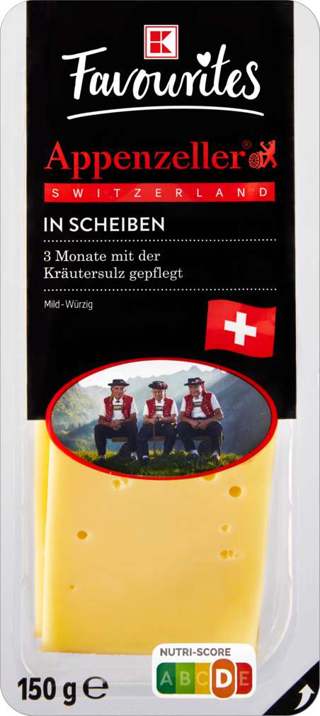 Abbildung des Sortimentsartikels K-Favourites Schweizer Appenzeller in Scheiben 150g