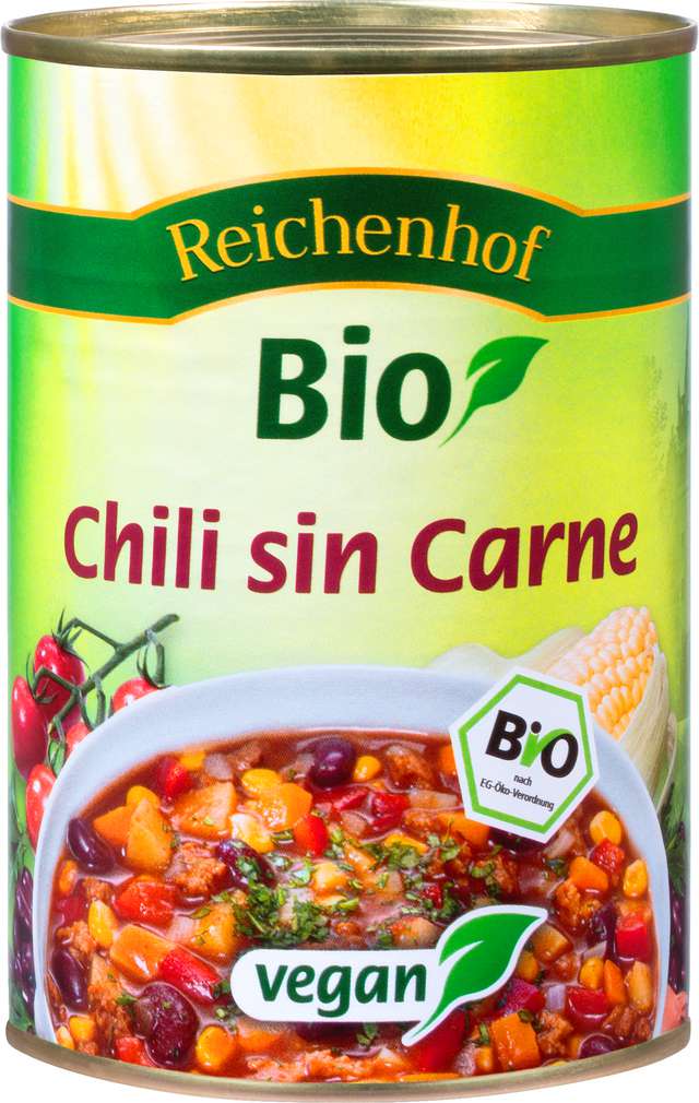 Abbildung des Sortimentsartikels Reichenhof Bio Chili Sin Carne Feuriger Topf 400g