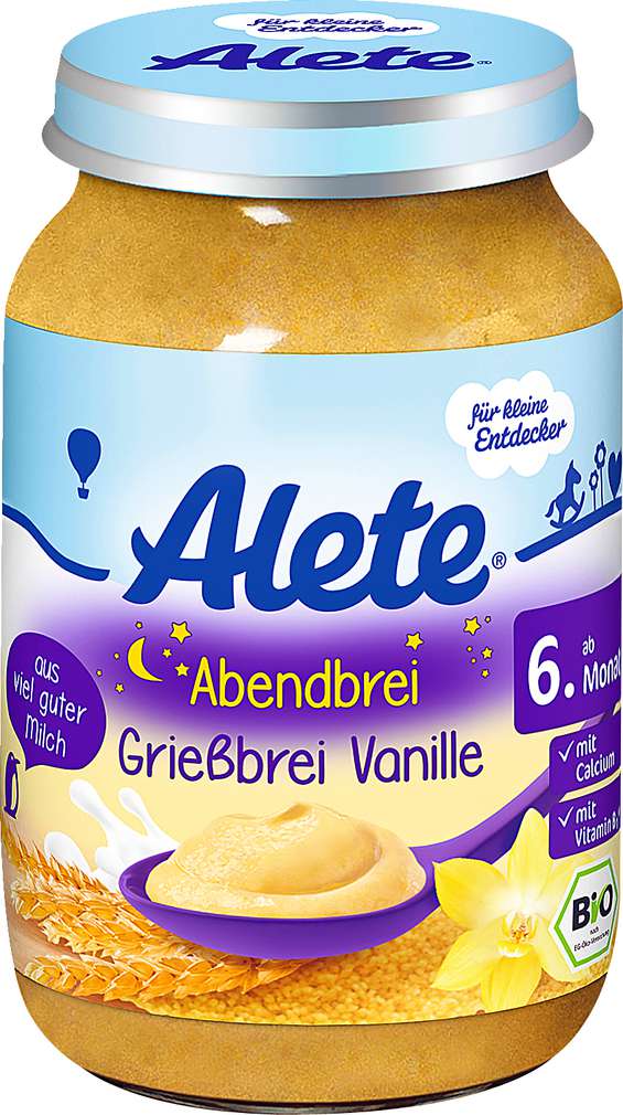 Abbildung des Sortimentsartikels Alete Getreidebrei Vanille 190g