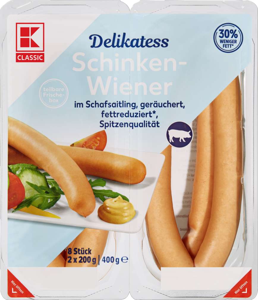 Abbildung des Sortimentsartikels K-Classic Delikatess Wiener 16% Fett 400g