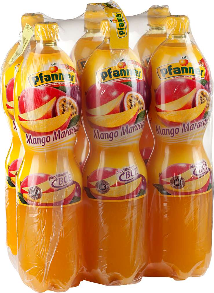Abbildung des Sortimentsartikels Pfanner Mango-Maracuja Drink 6x1,5l