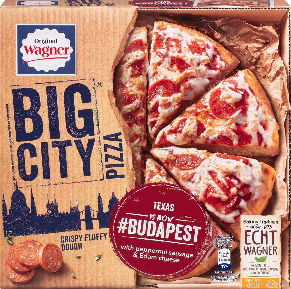 Abbildung des Sortimentsartikels Wagner Big City Pizza Budapest 400g