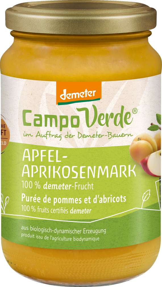 Abbildung des Sortimentsartikels Campo Verde Demeter Apfel-Aprikosenmark 360g