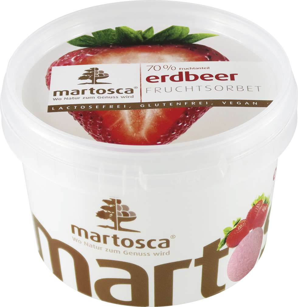 Abbildung des Sortimentsartikels Martosca Fruchtsorbet Erdbeer 500ml